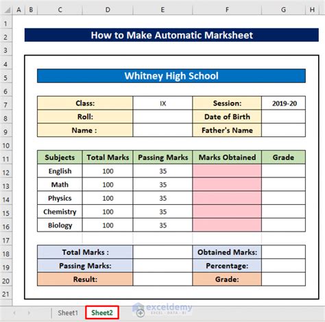 marksheet format in excel free download|How to Make Automatic Marksheet in Excel (with .